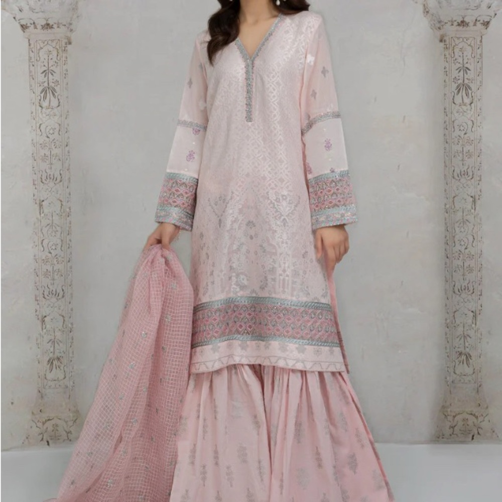 Maria B - 3piece gharara suit Pastel Pink